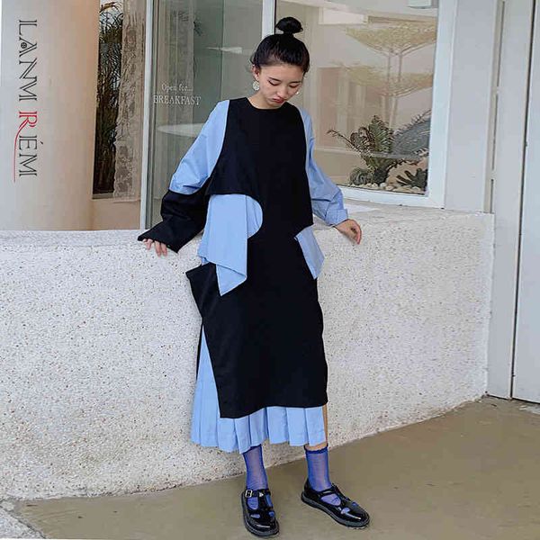 spring women's clothing loose temperament irregular hit color patchwork long sleeve dress yh715 210507, Black;gray
spring women's clothing loose temperament irregular hit color patchwork long sleeve dress yh715 210507, Black;gray