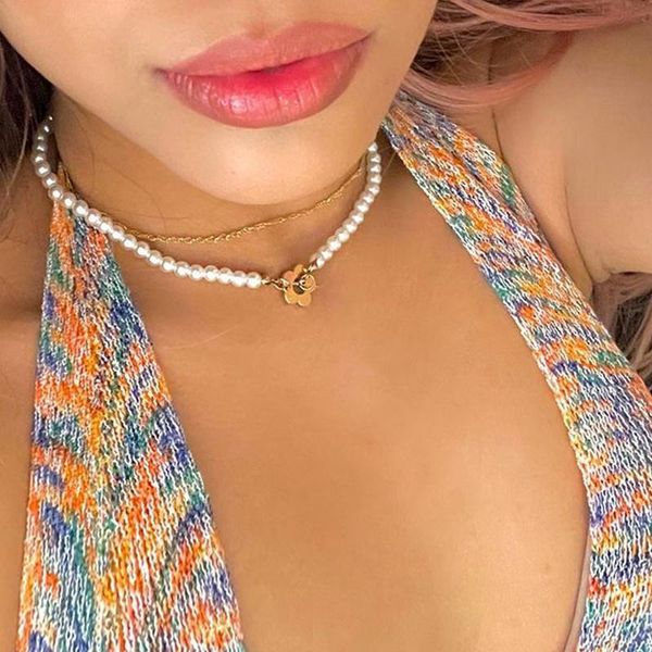 pendant necklaces y2k jewelry flower clasp necklace for women fashion simple vintage pearl charms 90s aesthetic friendship gifts, Silver
pendant necklaces y2k jewelry flower clasp necklace for women fashion simple vintage pearl charms 90s aesthetic friendship gifts, Silver
