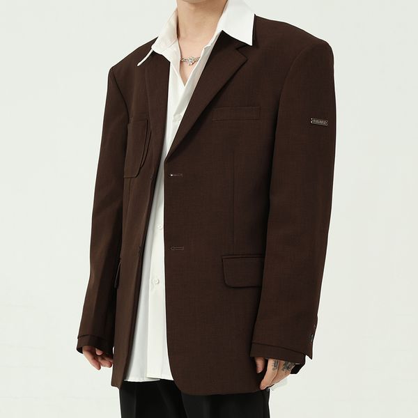 men's solid color silhouette suit jacket 2021 autumn new design pocket single breasted big size vintage blazer tide 9y9497, White;black
men's solid color silhouette suit jacket 2021 autumn new design pocket single breasted big size vintage blazer tide 9y9497, White;black