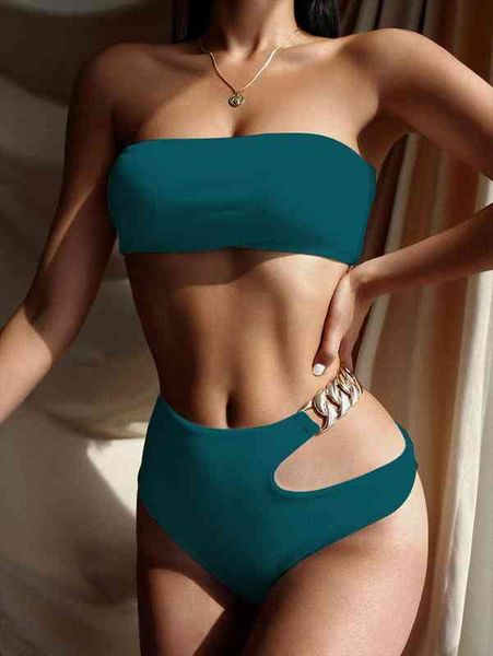 bikini swimwear chain bandeau ribbed swimsuit women high waist bikini set female push up bathing suit biquini, White;black
bikini swimwear chain bandeau ribbed swimsuit women high waist bikini set female push up bathing suit biquini, White;black