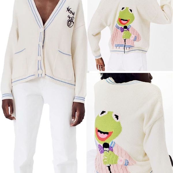 za knitted jacket autumn ladies wild letters cartoon embroidery cardigan sweater 210922, White;black
za knitted jacket autumn ladies wild letters cartoon embroidery cardigan sweater 210922, White;black
