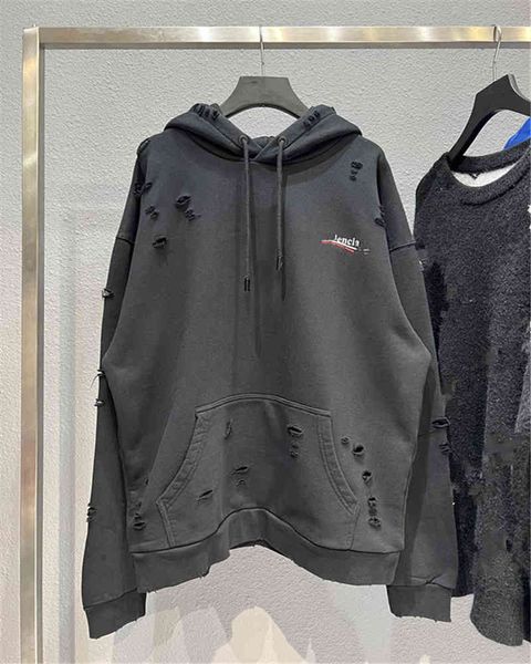 Men's Hoodies & Sweatshirts High version 21fw autumn and winter wave Cola printed ins couple hole worn Paris Sweater Hoodie ZQLT, Black
Men's Hoodies & Sweatshirts High version 21fw autumn and winter wave Cola printed ins couple hole worn Paris Sweater Hoodie ZQLT, Black