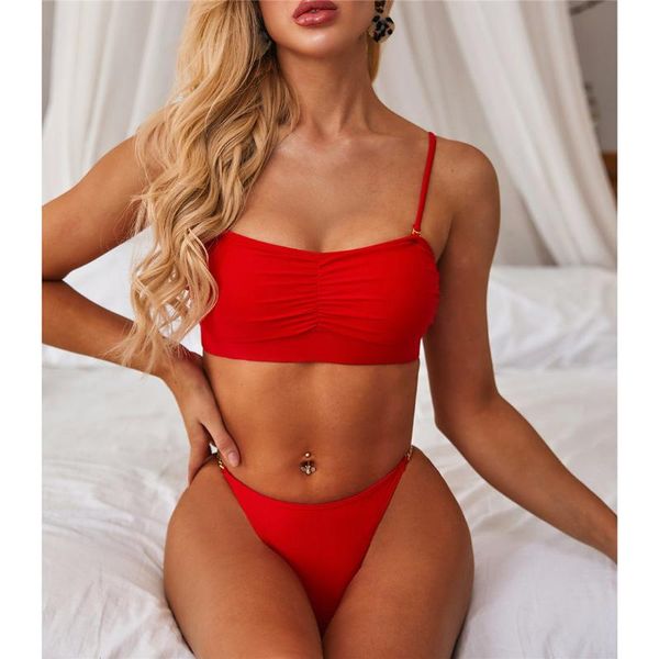 women's swimwear 2021 padded bandeau bikini female swimsuit women two-pieces set bather bathing suit swim lady y2046, White;black
women's swimwear 2021 padded bandeau bikini female swimsuit women two-pieces set bather bathing suit swim lady y2046, White;black