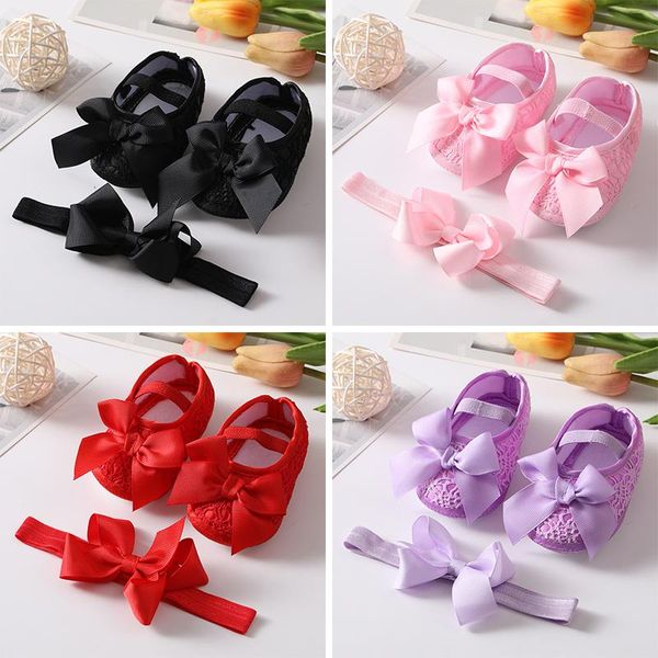 first walkers 2pcs/set lovely princess lace bowknot shoes born flower baby girl headband set infant anti-slip walker 0-12m 
first walkers 2pcs/set lovely princess lace bowknot shoes born flower baby girl headband set infant anti-slip walker 0-12m