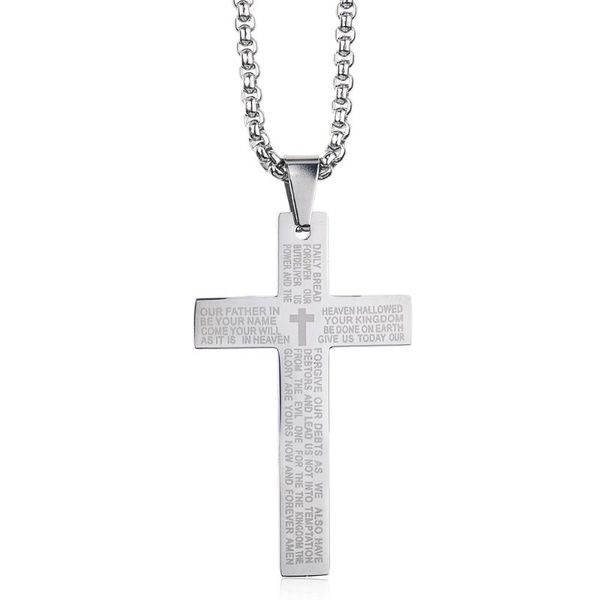 pendant necklaces retro christian jesus single titanium scripture cross necklace stainless steel gold plating prayer pendants for men gift, Silver
pendant necklaces retro christian jesus single titanium scripture cross necklace stainless steel gold plating prayer pendants for men gift, Silver