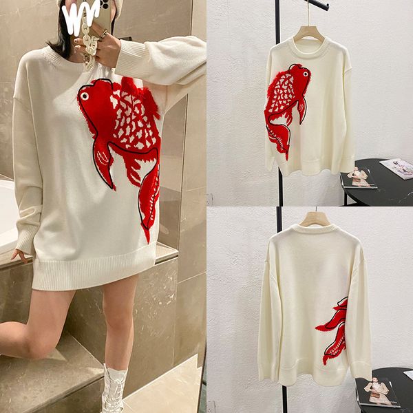 early spring new pattern embroidered wool sweater pullover sweater women thickened loose lazy tide, White
early spring new pattern embroidered wool sweater pullover sweater women thickened loose lazy tide, White