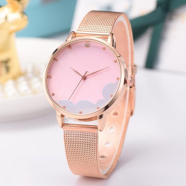 wristwatches women rose gold watch fashion cloud stainless steel mesh band watches simple bracelet ladies relogio feminino, Slivery;brown
wristwatches women rose gold watch fashion cloud stainless steel mesh band watches simple bracelet ladies relogio feminino, Slivery;brown