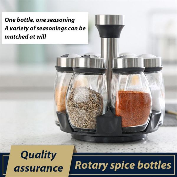 hooks & rails 6 seasoning jars rotating base bottle 7-piece set kitchen supplies jar storage combination tool
hooks & rails 6 seasoning jars rotating base bottle 7-piece set kitchen supplies jar storage combination tool