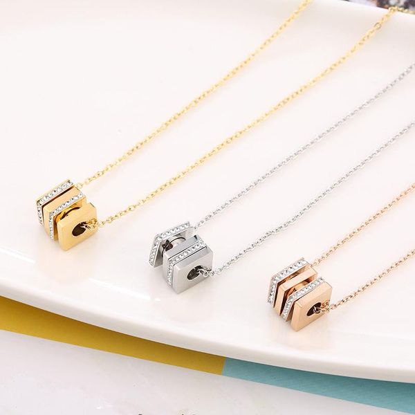pendant necklaces gold color stainless steel square crystal pendants for women chain, fashion statement necklace collier femme jewelry, Silver
pendant necklaces gold color stainless steel square crystal pendants for women chain, fashion statement necklace collier femme jewelry, Silver