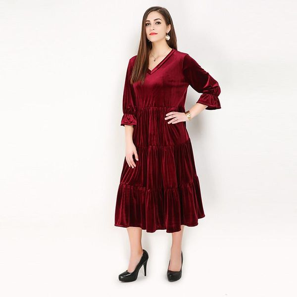 casual dresses 2022 spring elegant pleated velour dress,russian autunm long sleeve velvet dress.lace up vintage party dress vestidos, Black;gray
casual dresses 2022 spring elegant pleated velour dress,russian autunm long sleeve velvet dress.lace up vintage party dress vestidos, Black;gray
