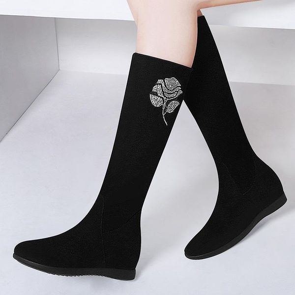 inner high middle boots 2021 winter women's shoes frosted plush children's versatile, Black
inner high middle boots 2021 winter women's shoes frosted plush children's versatile, Black