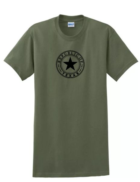 black seal republic of texas military green t-shirt lone star state shirt, White;black
black seal republic of texas military green t-shirt lone star state shirt, White;black