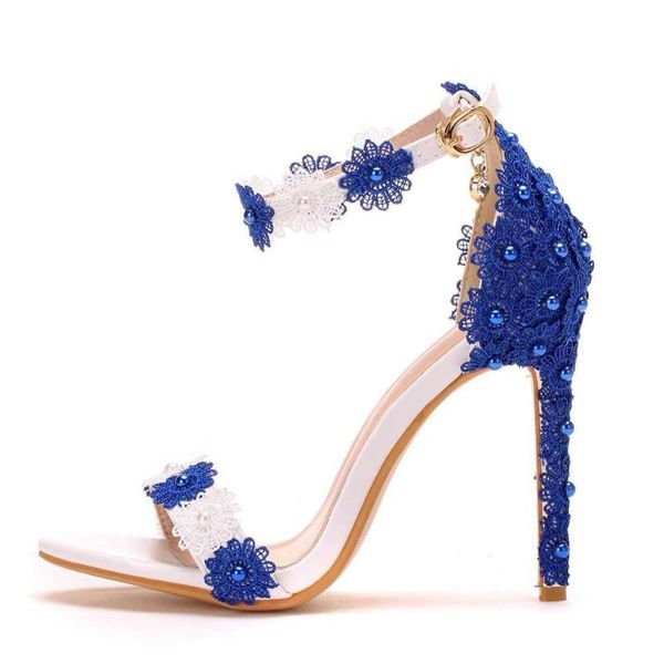 sandals summer 2021 large high heeled white lace beaded button shoes thin heel fish mouth open toe, Black 
sandals summer 2021 large high heeled white lace beaded button shoes thin heel fish mouth open toe, Black
