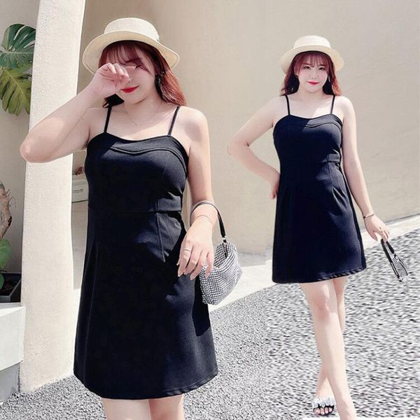 plus size dresses summer 2021 women's dress ladies clothes black spaghetti strap slim temperament n8073
plus size dresses summer 2021 women's dress ladies clothes black spaghetti strap slim temperament n8073