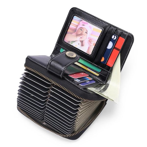 card holders women's wallet short real pickup bag multifunctional cowhide organ cover multi slot bank zero, Brown;gray
card holders women's wallet short real pickup bag multifunctional cowhide organ cover multi slot bank zero, Brown;gray