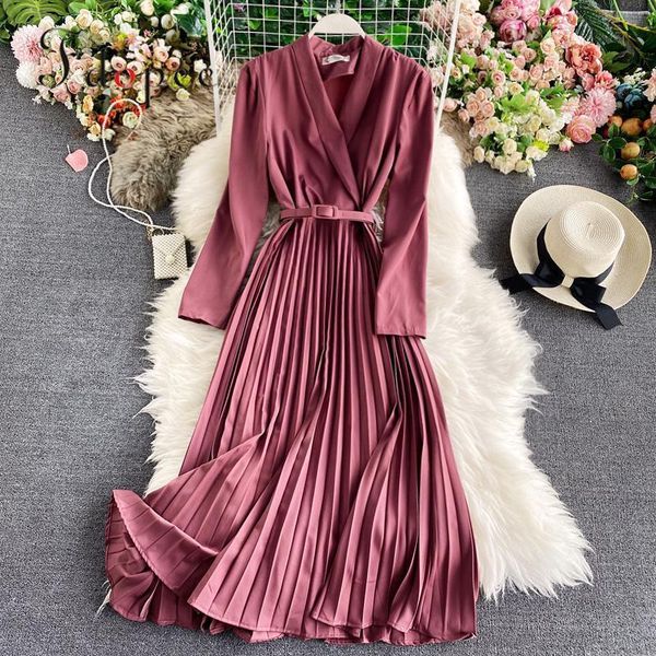 casual dresses elegant dress spring/autumn commuter women familiar style suit collar fashion pleated office lady elastic waist, Black;gray
casual dresses elegant dress spring/autumn commuter women familiar style suit collar fashion pleated office lady elastic waist, Black;gray