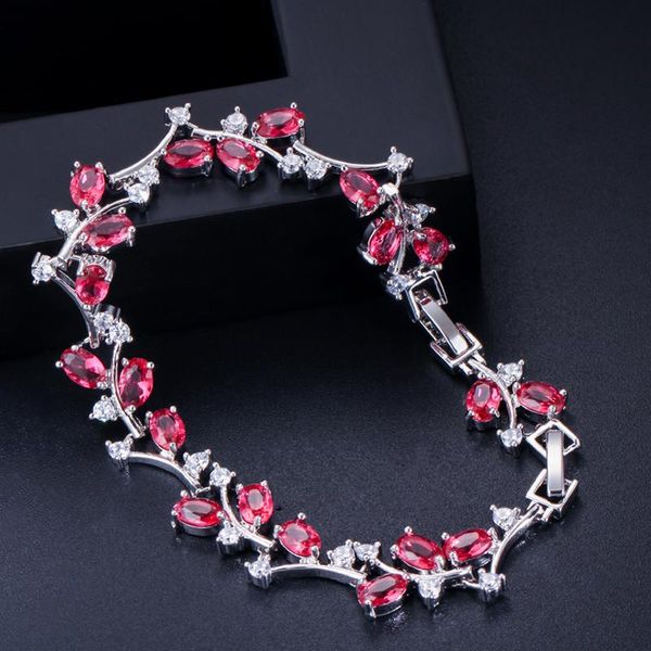 link, chain crystal silver color royal jewellry lovely oval round cubic zircon green cz stone tennis bracelets for women, Black
link, chain crystal silver color royal jewellry lovely oval round cubic zircon green cz stone tennis bracelets for women, Black