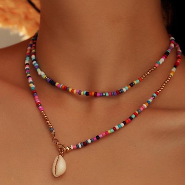 pendant necklaces trendy bohemian colorful bead shell necklace for women summer short beaded collar clavicle choker female jewelry, Silver
pendant necklaces trendy bohemian colorful bead shell necklace for women summer short beaded collar clavicle choker female jewelry, Silver