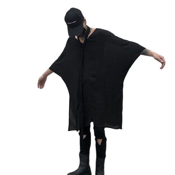 men's t-shirts spring summer men personality oversized t shirt ultrathin punk hiphop streetwear nightclub singer hip hop stage costume, White;black
men's t-shirts spring summer men personality oversized t shirt ultrathin punk hiphop streetwear nightclub singer hip hop stage costume, White;black