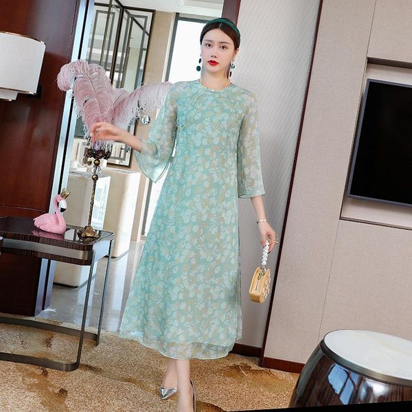 casual dresses evelyn 2021 summer women's improved chinese style cheongsam temperament slim long dress, Black;gray
casual dresses evelyn 2021 summer women's improved chinese style cheongsam temperament slim long dress, Black;gray
