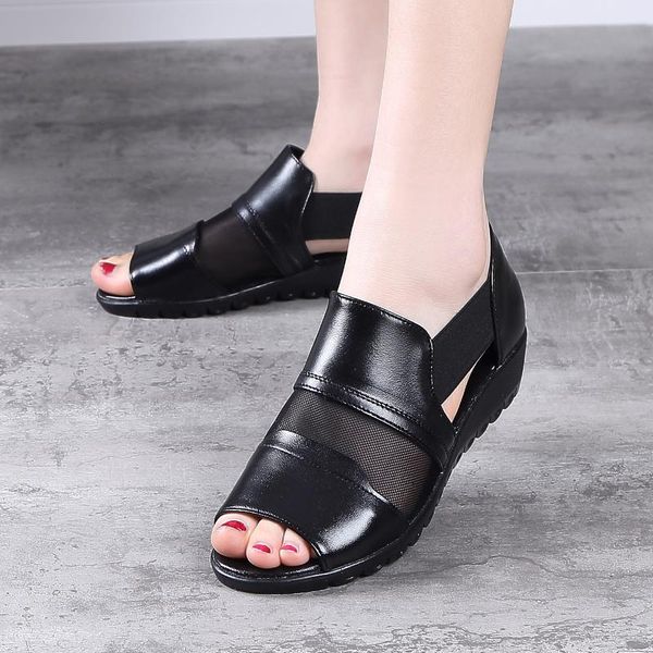 sandals summer roman genuine leather mesh yarn women fish mouth breathable wedges comfortable plus size female, Black
sandals summer roman genuine leather mesh yarn women fish mouth breathable wedges comfortable plus size female, Black