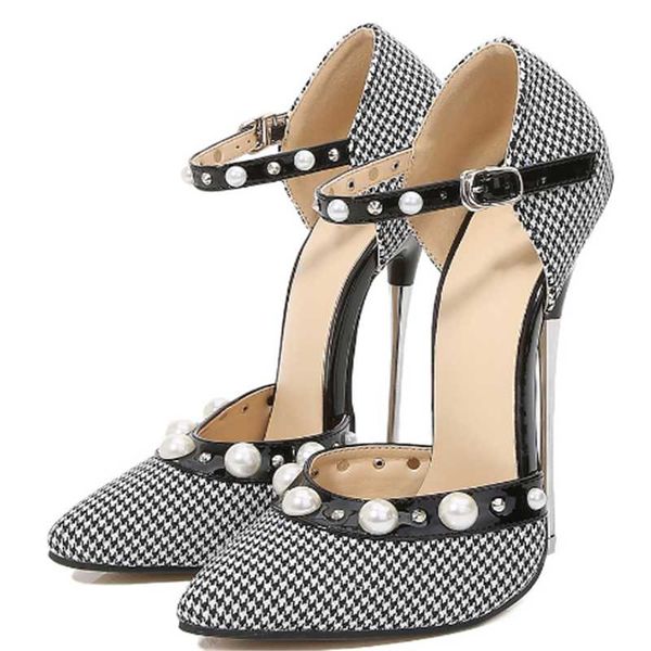 dress shoes 16cm super high heels ankle strap pumps plaid cloth fetish stilettos pole dance model show stripper size 46, Black
dress shoes 16cm super high heels ankle strap pumps plaid cloth fetish stilettos pole dance model show stripper size 46, Black