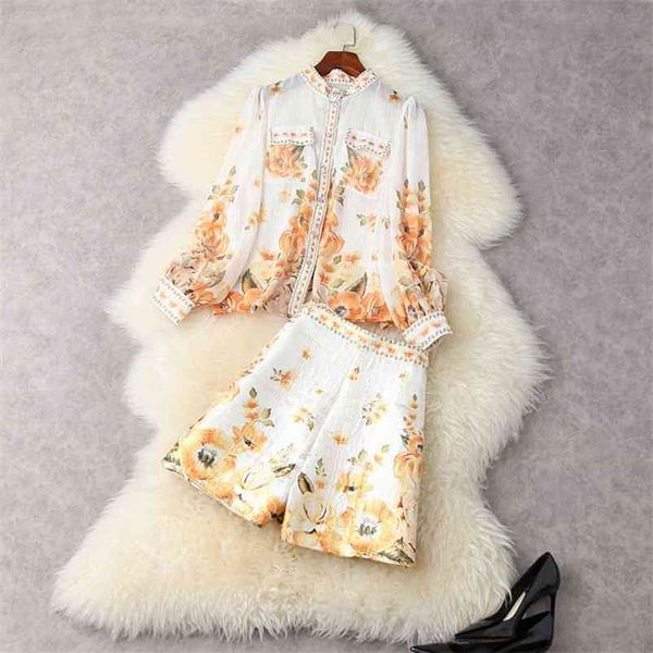 high street fashion designer runway suit set women's long sleeve floral blouse shirt shorts 210521, White
high street fashion designer runway suit set women's long sleeve floral blouse shirt shorts 210521, White
