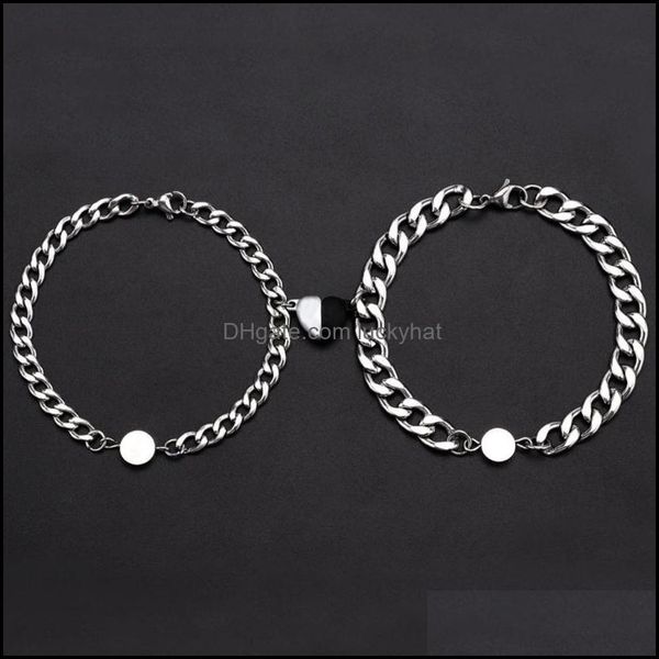 link jewelrylink chain x7af magnetic couples bracelets mutual attraction relationship matching friendship rope bracelet set gift for women, Black
link jewelrylink chain x7af magnetic couples bracelets mutual attraction relationship matching friendship rope bracelet set gift for women, Black