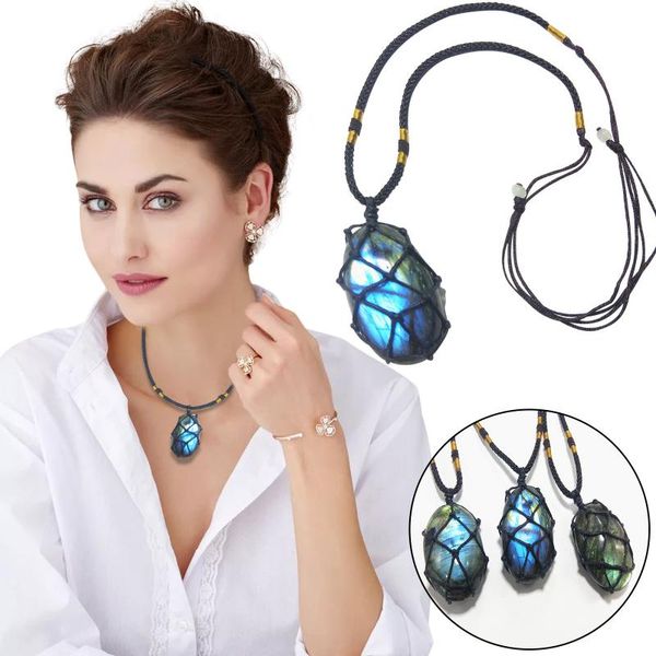 pendant necklaces female necklace vintage natural moon stone labradorite rough collares para mujer, Silver
pendant necklaces female necklace vintage natural moon stone labradorite rough collares para mujer, Silver