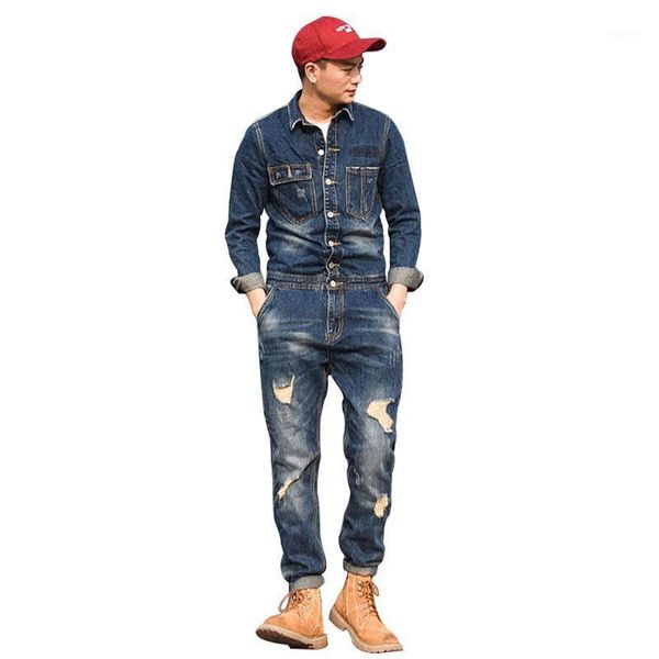 men's jeans spring retro bib overalls men denim jumpsuits long sleeve fashion hole ripped blue cargo pants tapered casual trousers
men's jeans spring retro bib overalls men denim jumpsuits long sleeve fashion hole ripped blue cargo pants tapered casual trousers