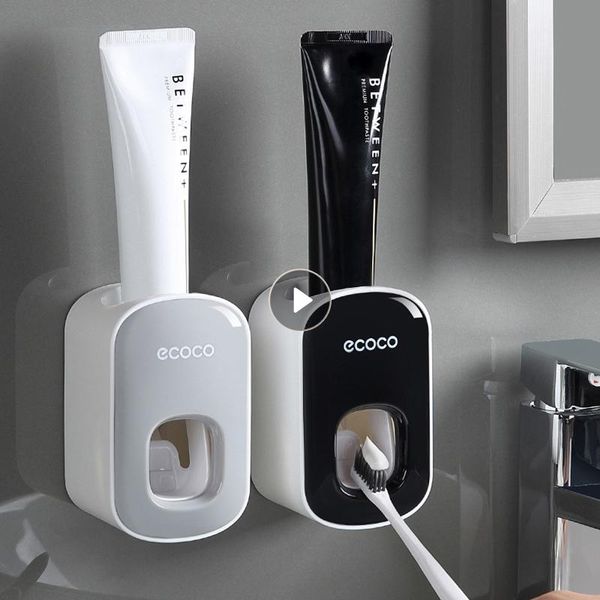 bath accessory set automatic toothpaste dispenser squeezers wall mount toothbrush holder practical bathroom accessories
