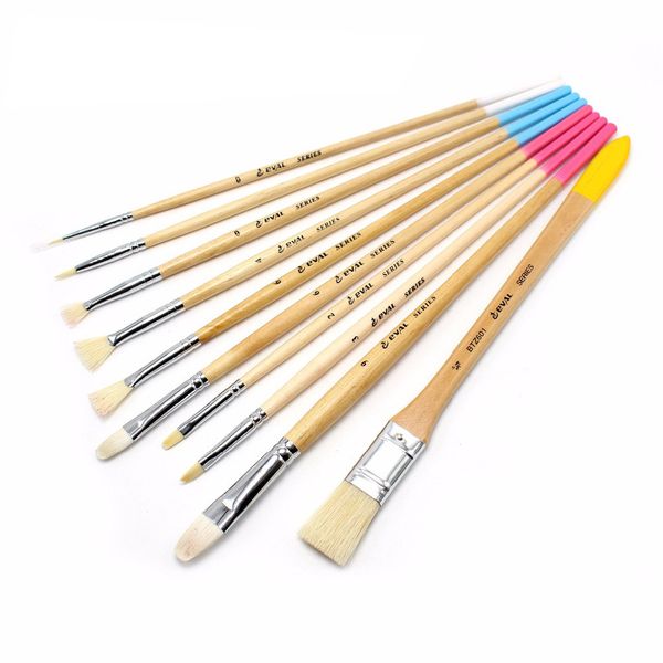 10 pcs/boxed hog hair brush acrylic painting brush bristle oil painting brush set wood handle painting brushes
10 pcs/boxed hog hair brush acrylic painting brush bristle oil painting brush set wood handle painting brushes
