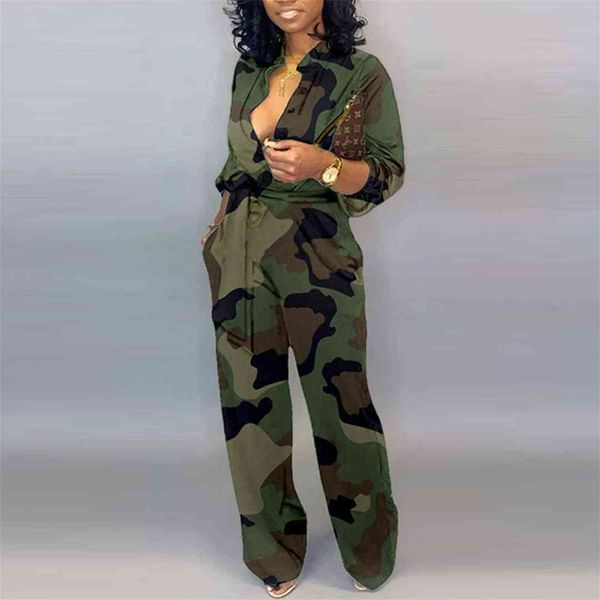 women camouflage printed plus size long sleeve bodycon jumpsuit casual wrap belt button down female overall jumpsuits party club rompers, White
women camouflage printed plus size long sleeve bodycon jumpsuit casual wrap belt button down female overall jumpsuits party club rompers, White