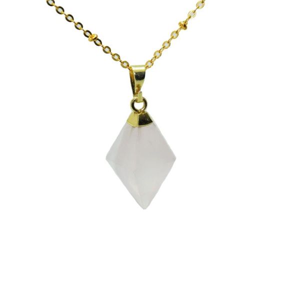 pendant necklaces fashion jewelry natural stone gold point pyramid necklace faceted rose crystal quartz chain for girl, Silver
pendant necklaces fashion jewelry natural stone gold point pyramid necklace faceted rose crystal quartz chain for girl, Silver