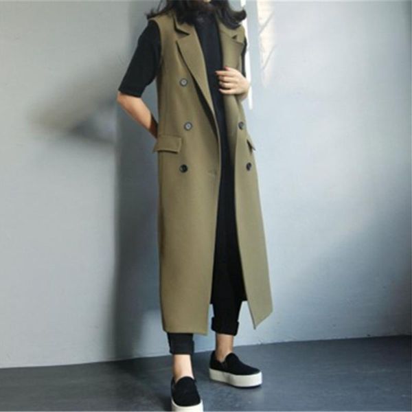 women's vests vest spring autumn jacket mid-length woolen waistcoat all-match fashion sleeveless suit collar trend coat female outwear, Black;white
women's vests vest spring autumn jacket mid-length woolen waistcoat all-match fashion sleeveless suit collar trend coat female outwear, Black;white