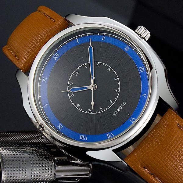 wristwatches fashion yazole men's watches double ring design dial for men leather strap roman quartz male clock erkek kol saat, Slivery;brown
wristwatches fashion yazole men's watches double ring design dial for men leather strap roman quartz male clock erkek kol saat, Slivery;brown
