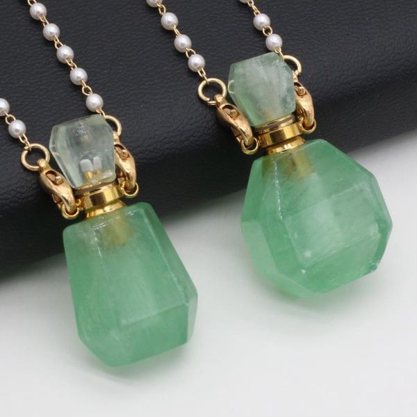 pendant necklaces natural green aventurines necklace fine perfume bottle essential oil diffuser pearl chain for women jewerly, Silver
pendant necklaces natural green aventurines necklace fine perfume bottle essential oil diffuser pearl chain for women jewerly, Silver
