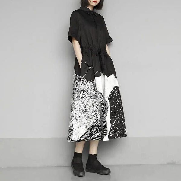 party dresses black shirt dress women print high street calf length long summer robes single breasted lady y2k gothic birthday clothing, White;black
party dresses black shirt dress women print high street calf length long summer robes single breasted lady y2k gothic birthday clothing, White;black