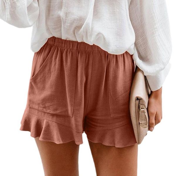 women's shorts summer women ruffles female casual elastic high waist sports solid color with pockets rb72, White;black
women's shorts summer women ruffles female casual elastic high waist sports solid color with pockets rb72, White;black