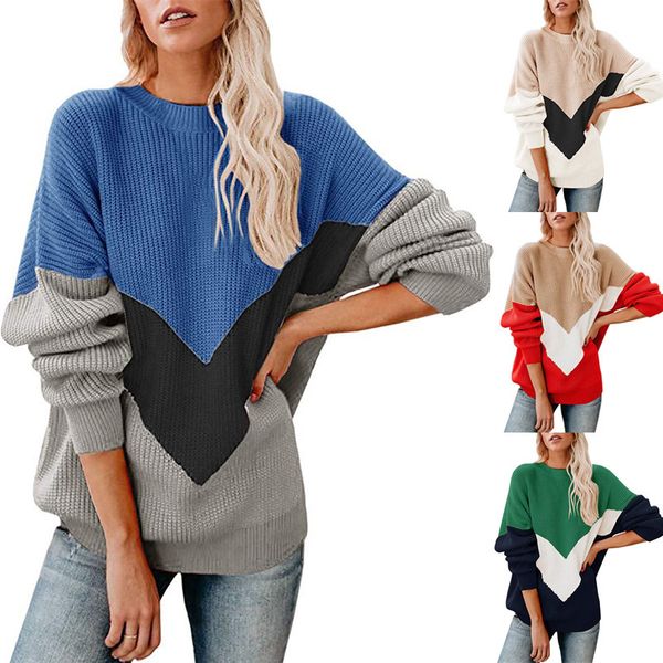 fashion sweater quality special 2021 women's patchwork pullover, White;black
fashion sweater quality special 2021 women's patchwork pullover, White;black