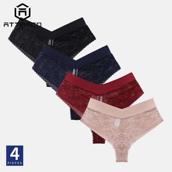 women's panties attraco underwear pack of 4 lingerie lace high rise briefs, Black;pink
women's panties attraco underwear pack of 4 lingerie lace high rise briefs, Black;pink