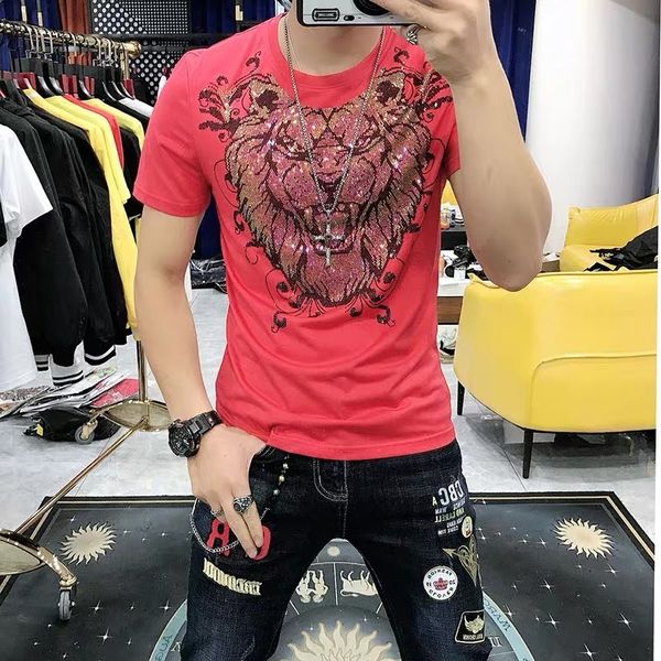 t shirts men's designer rhinestones o-neck slim short sleeve casual fashion perfect t-shirt, White;black
t shirts men's designer rhinestones o-neck slim short sleeve casual fashion perfect t-shirt, White;black