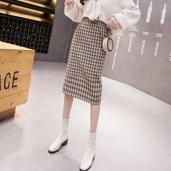 autumn and winter back split straight mid-length bag hip skirt elastic high waist plaid woolen women skirts, Black
autumn and winter back split straight mid-length bag hip skirt elastic high waist plaid woolen women skirts, Black