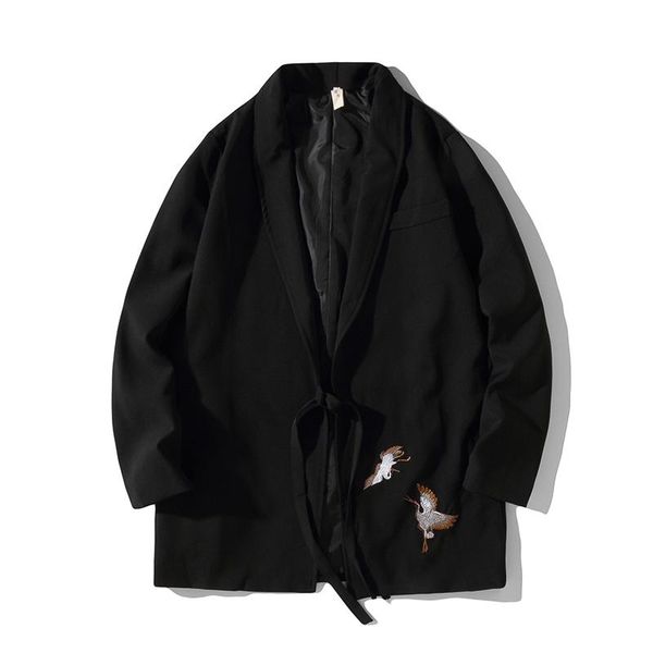 ethnic clothing chinese style men's hanfu improved embroidery short windbreaker large cardigan belted coat kimono jacket, Red 
ethnic clothing chinese style men's hanfu improved embroidery short windbreaker large cardigan belted coat kimono jacket, Red
