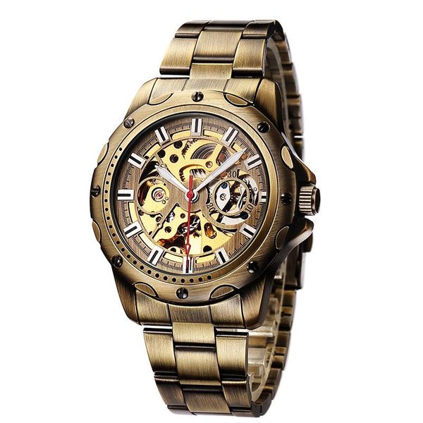 boutique men's watch luxury bronze case automatic steel band mechanical men wristwatches, Slivery;brown
boutique men's watch luxury bronze case automatic steel band mechanical men wristwatches, Slivery;brown