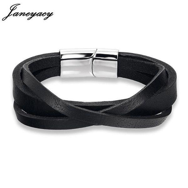 fashion leather bracelet men's braided jewelry stainless steel metal women's link, chain, Black
fashion leather bracelet men's braided jewelry stainless steel metal women's link, chain, Black