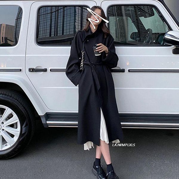 women's trench coats oversize minimalist women 2021 spring autumn solid color female classic cloths outerwear ladies windbreaker, Tan;black
women's trench coats oversize minimalist women 2021 spring autumn solid color female classic cloths outerwear ladies windbreaker, Tan;black