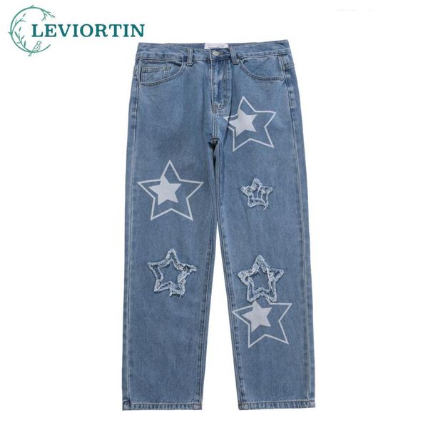 men's jeans trousers men embroidery hole stars frayed pants women streetwear washed retro punk goth denim hip hop baggy, Blue
men's jeans trousers men embroidery hole stars frayed pants women streetwear washed retro punk goth denim hip hop baggy, Blue
