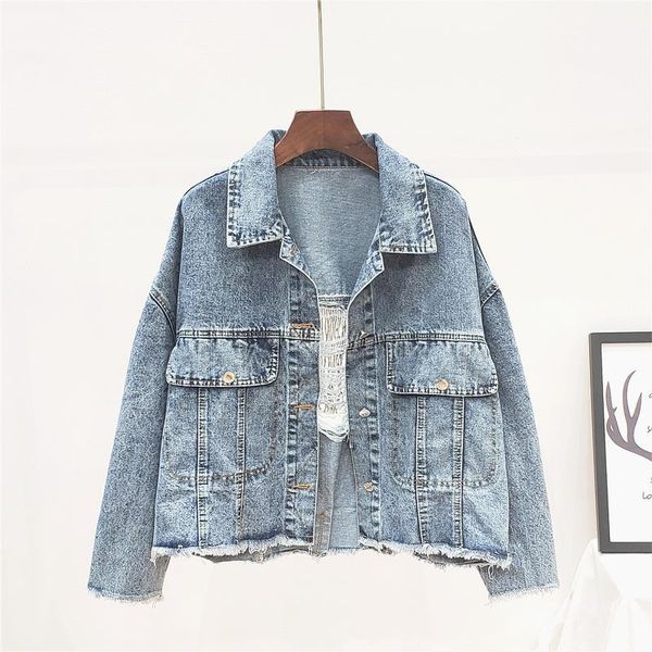 women's jackets vintage black blue denim jacket women 2021 spring loose tassel heavy sequin jeans coat female outerwear casual streetwe, Black;brown
women's jackets vintage black blue denim jacket women 2021 spring loose tassel heavy sequin jeans coat female outerwear casual streetwe, Black;brown