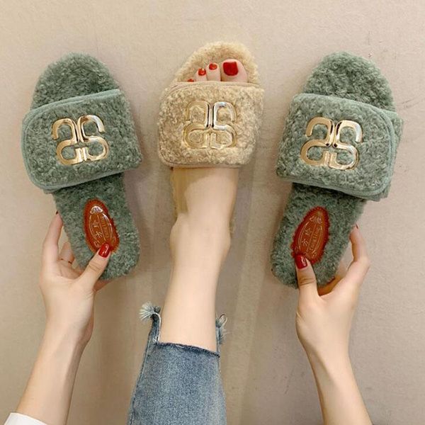 slippers winter warm women outside plush slide ladies home fashion flat shoes woman house sliders 35-40, Black
slippers winter warm women outside plush slide ladies home fashion flat shoes woman house sliders 35-40, Black